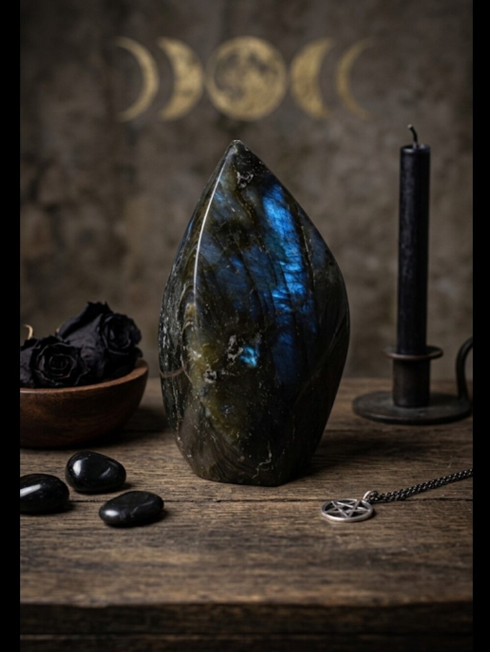 FLASHY Labradorite Freeform Stunning HG Blue Flash Crystal Home Decor Art NEW
